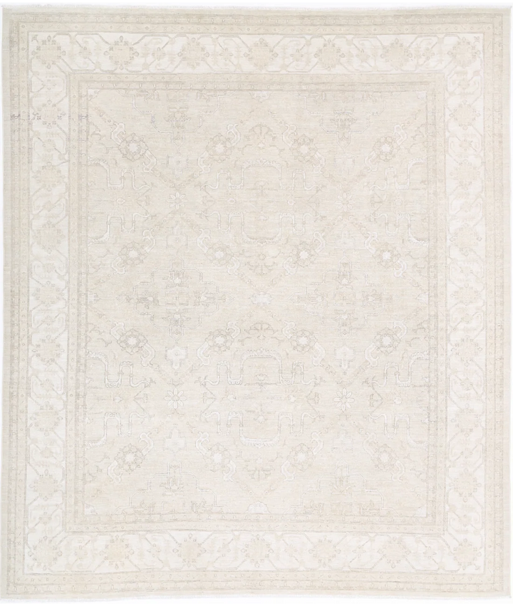 Brown Afghan Tabriz Rug 8' 2" x 9' 7" Hand-Knotted | No. AT77343