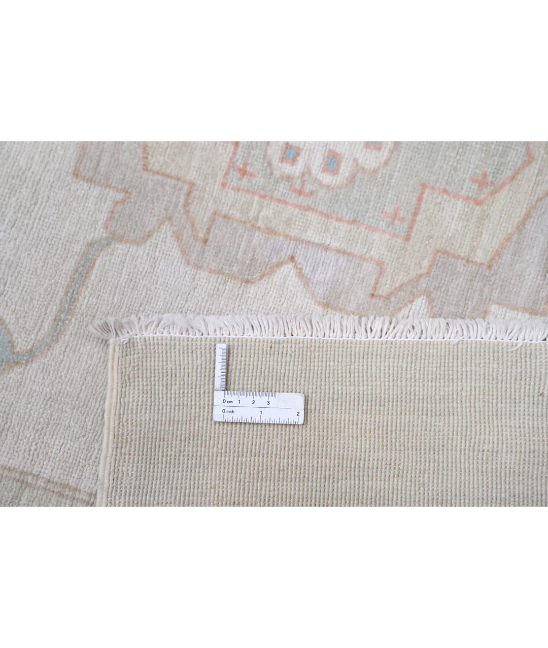 Ivory Afghan Tabriz Rug 7' 10" x 9' 6" Hand-Knotted | No. AT71937