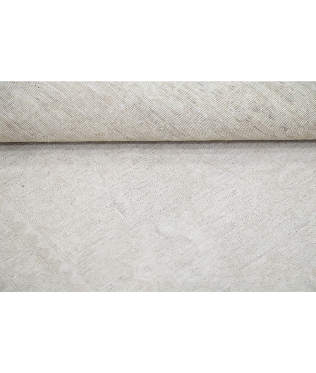 Ivory Afghan Tabriz Rug 8' 9" x 11' 9" Hand-Knotted | No. AT50196