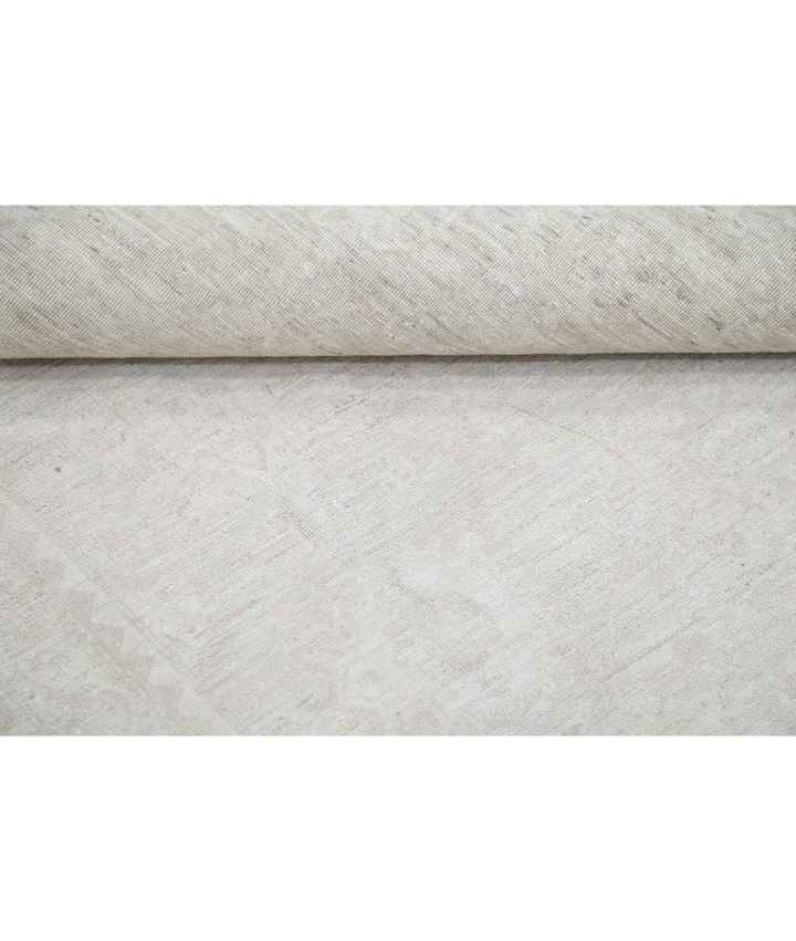 Ivory Afghan Tabriz Rug 8' 9" x 11' 9" Hand-Knotted | No. AT50196