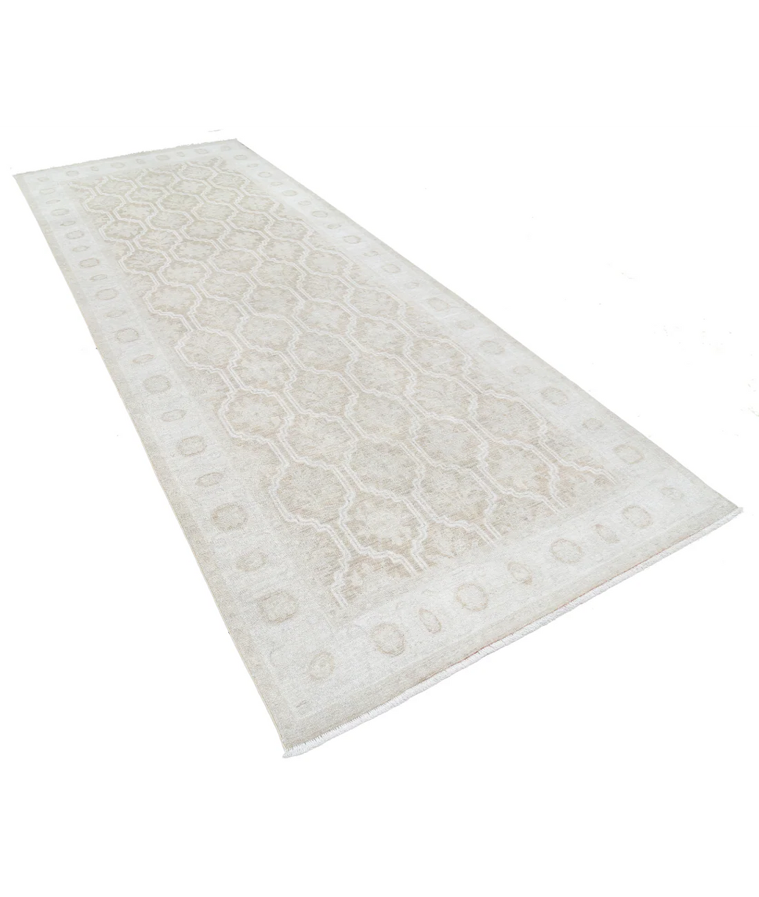 Brown Afghan Tabriz Rug 4' 9" x 12' 0" Hand-Knotted | No. AT55555
