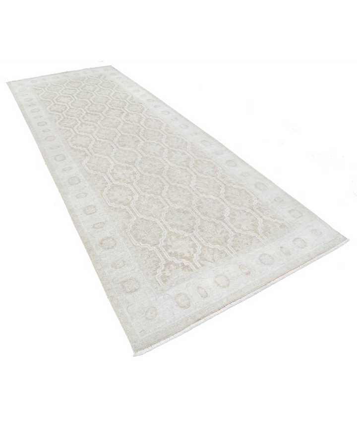 Brown Afghan Tabriz Rug 4' 9" x 12' 0" Hand-Knotted | No. AT55555