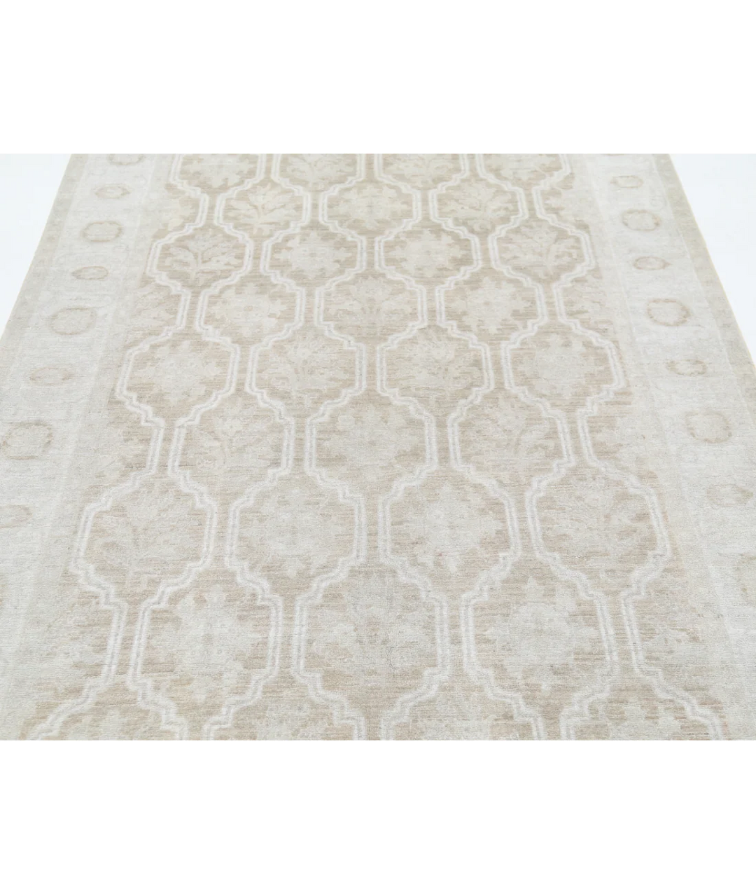 Brown Afghan Tabriz Rug 4' 9" x 12' 0" Hand-Knotted | No. AT55555