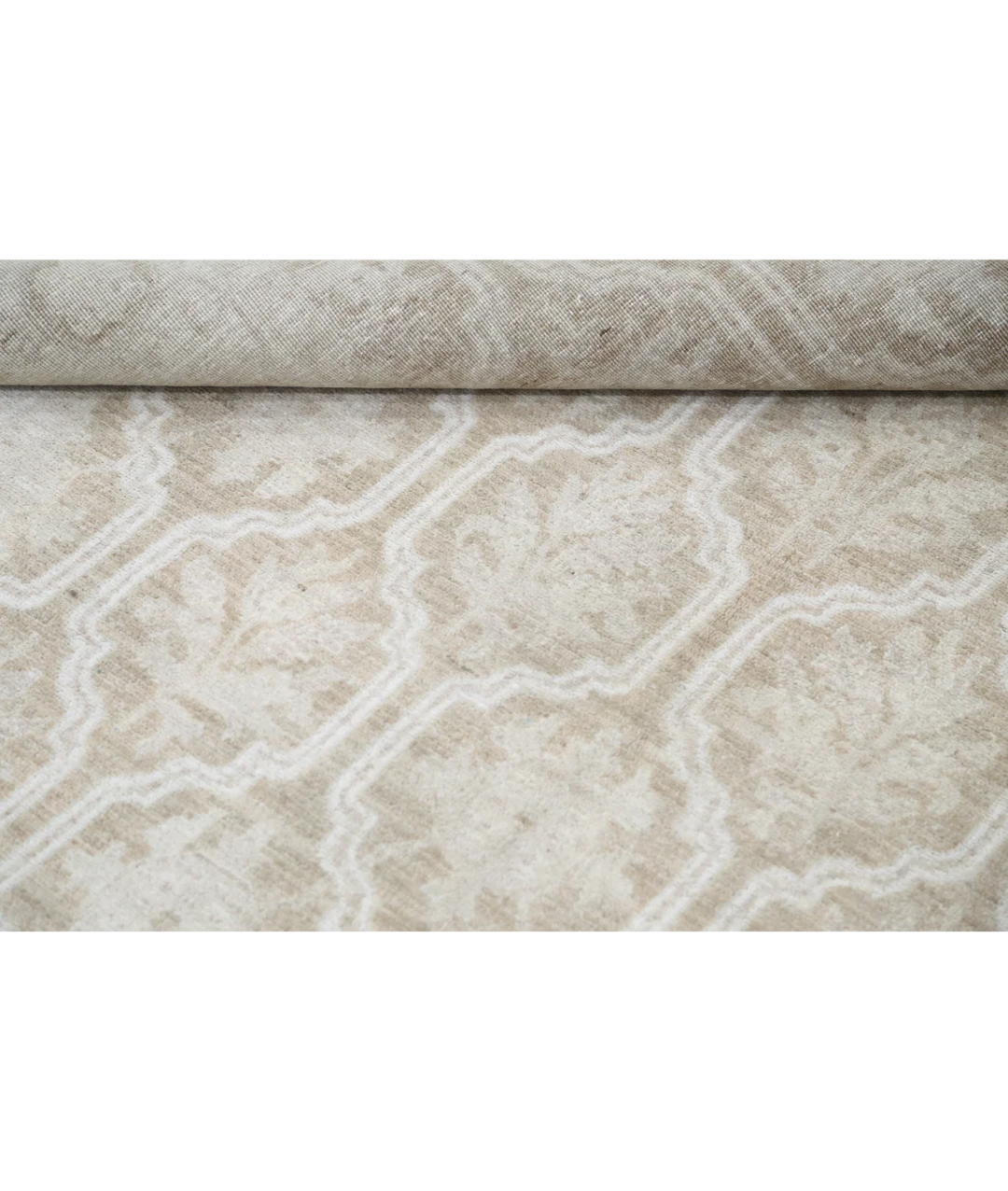 Brown Afghan Tabriz Rug 4' 9" x 12' 0" Hand-Knotted | No. AT55555