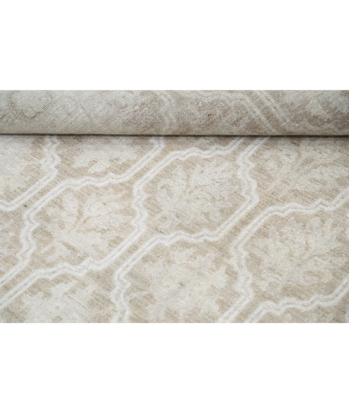 Brown Afghan Tabriz Rug 4' 9" x 12' 0" Hand-Knotted | No. AT55555