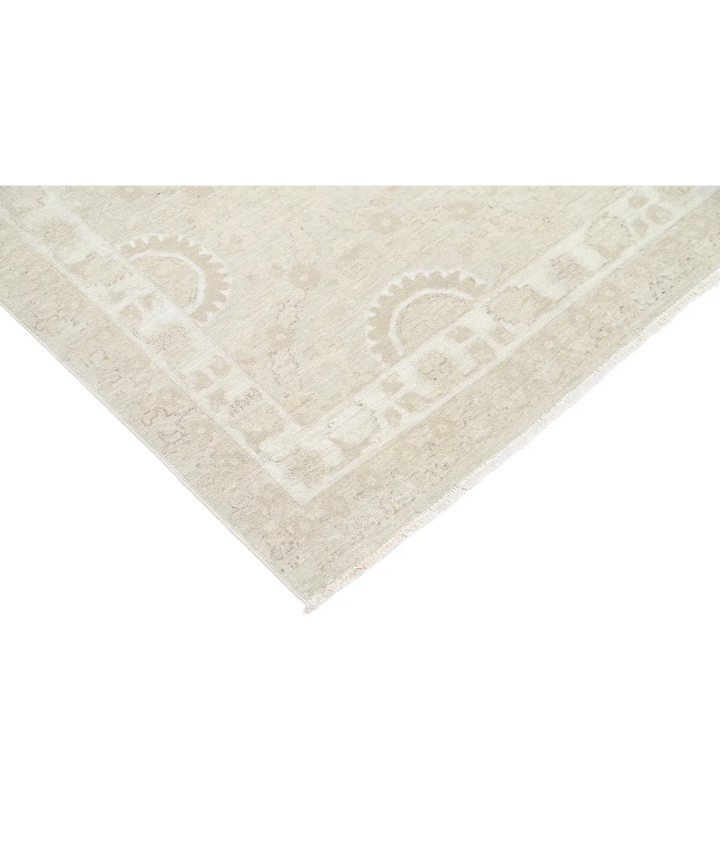 Brown Afghan Tabriz Rug 6' 6" x 9' 11" Hand-Knotted | No. AT35533