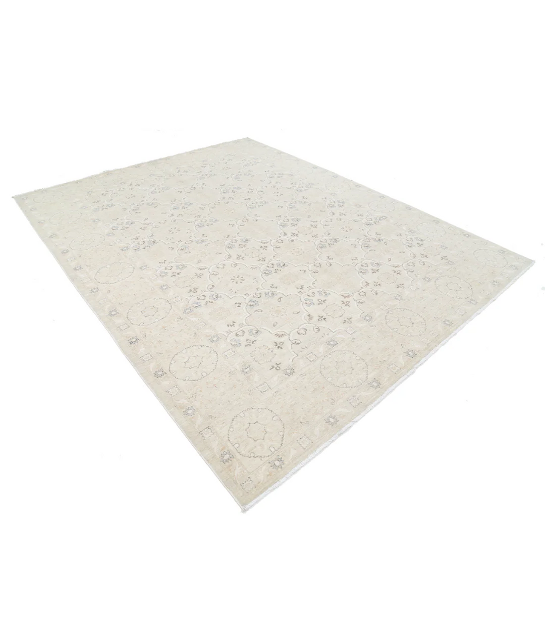 Brown Afghan Tabriz Rug 8' 0" x 10' 1" Hand-Knotted | No. AT66649