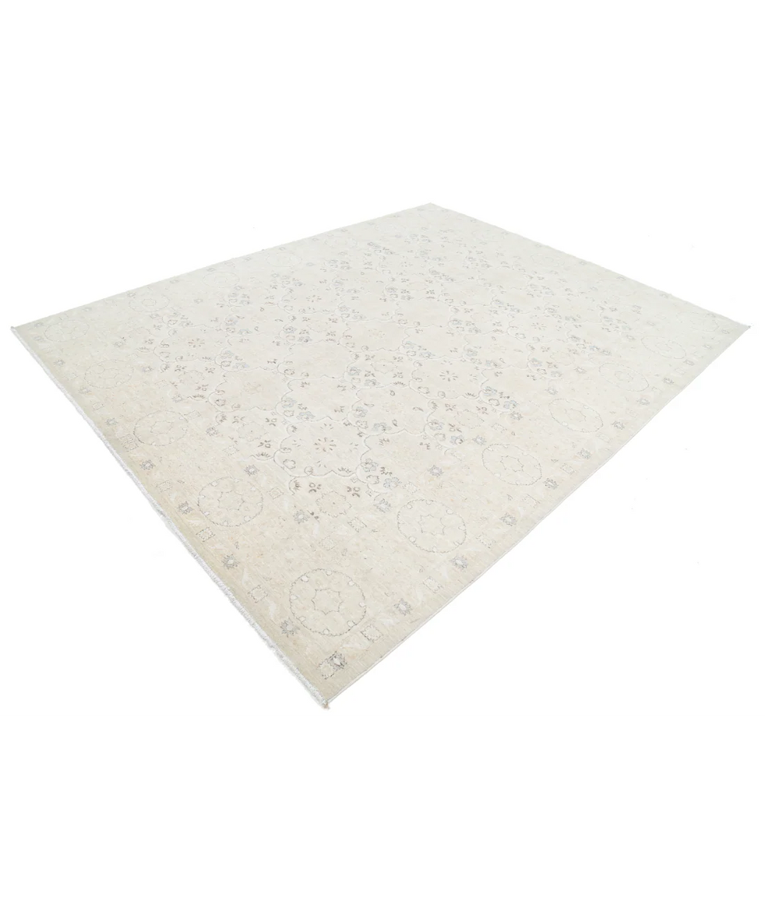 Brown Afghan Tabriz Rug 8' 0" x 10' 1" Hand-Knotted | No. AT66649