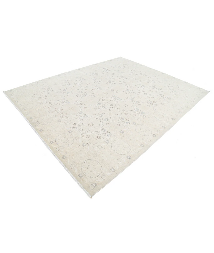 Brown Afghan Tabriz Rug 8' 0" x 10' 1" Hand-Knotted | No. AT66649