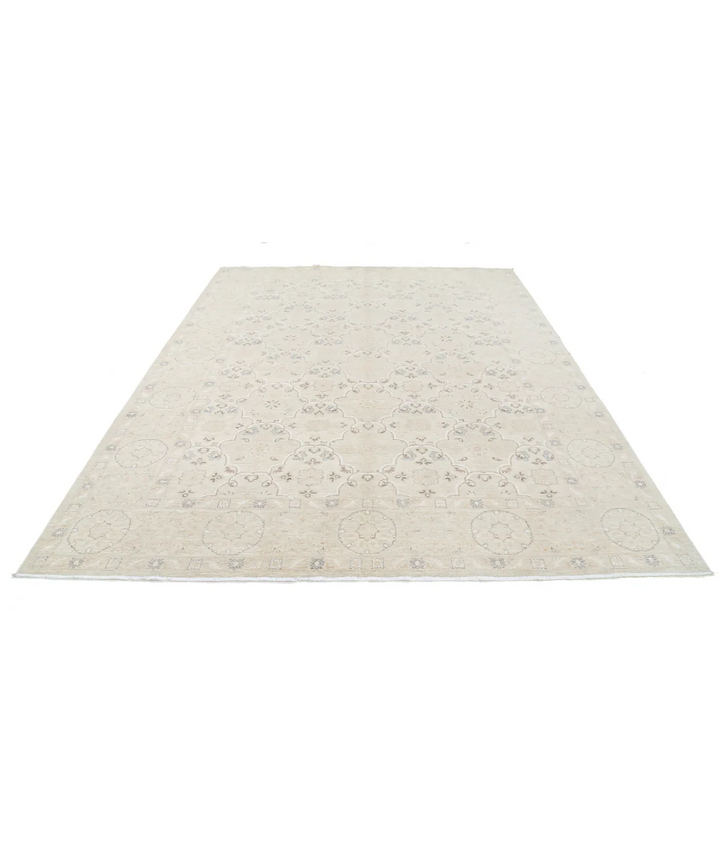 Brown Afghan Tabriz Rug 8' 0" x 10' 1" Hand-Knotted | No. AT66649