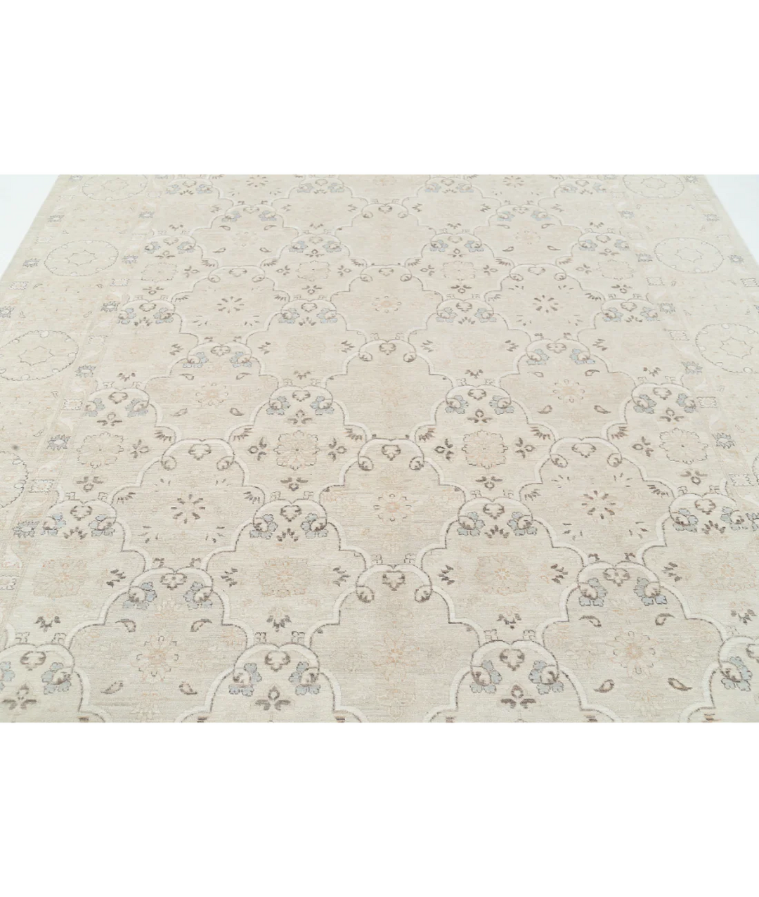 Brown Afghan Tabriz Rug 8' 0" x 10' 1" Hand-Knotted | No. AT66649