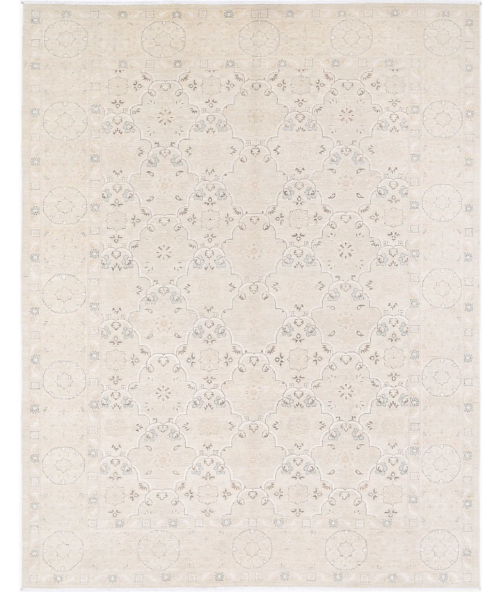 Brown Afghan Tabriz Rug 8' 0" x 10' 1" Hand-Knotted | No. AT66649