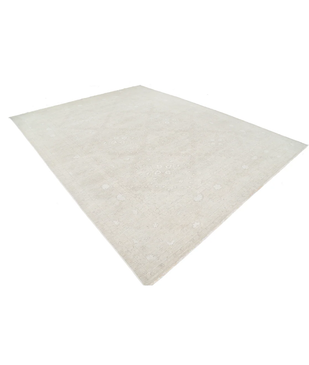 Brown Afghan Tabriz Rug 9' 3" x 11' 10" Hand-Knotted | No. AT47586