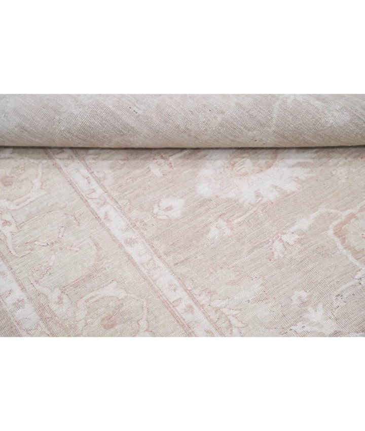 Ivory Afghan Tabriz Rug 6' 0" x 8' 4" Hand-Knotted | No. AT65657