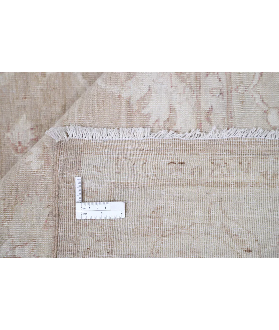 Ivory Afghan Tabriz Rug 6' 0" x 8' 4" Hand-Knotted | No. AT65657