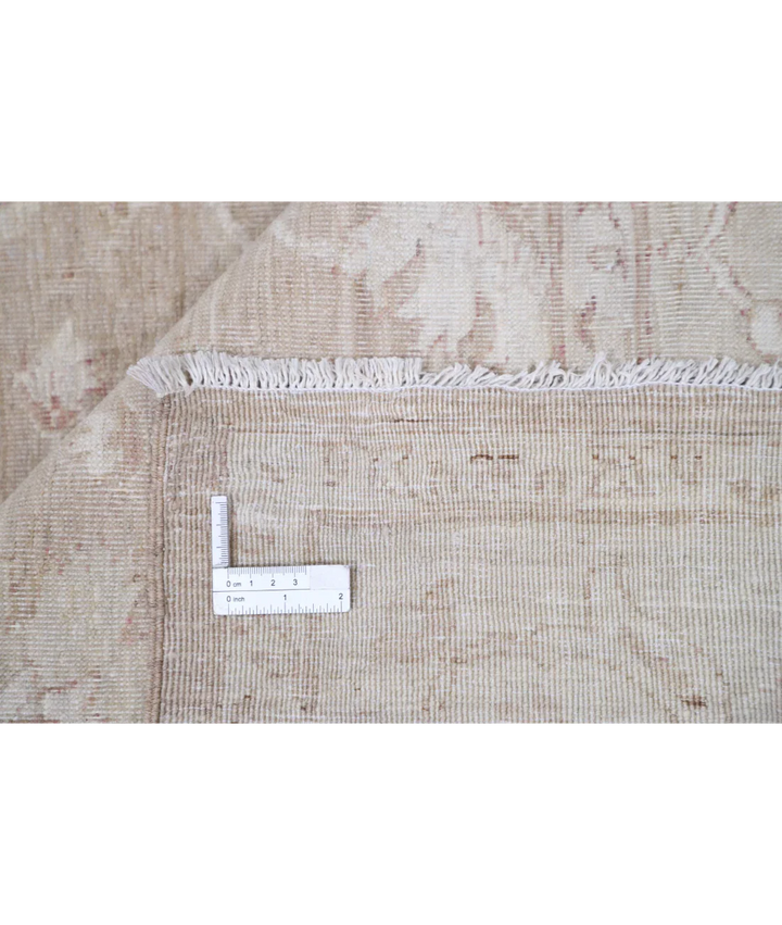 Ivory Afghan Tabriz Rug 6' 0" x 8' 4" Hand-Knotted | No. AT65657