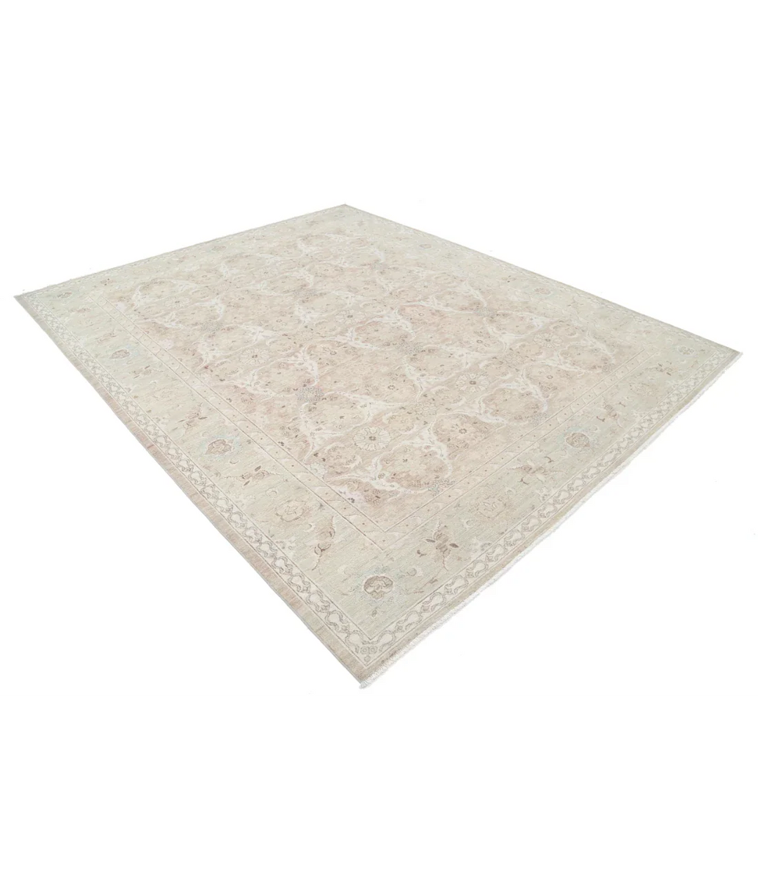 Brown Afghan Tabriz Rug 8' 2" x 10' 2" Hand-Knotted | No. AT99514