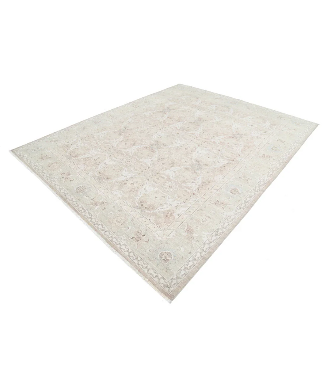 Brown Afghan Tabriz Rug 8' 2" x 10' 2" Hand-Knotted | No. AT99514