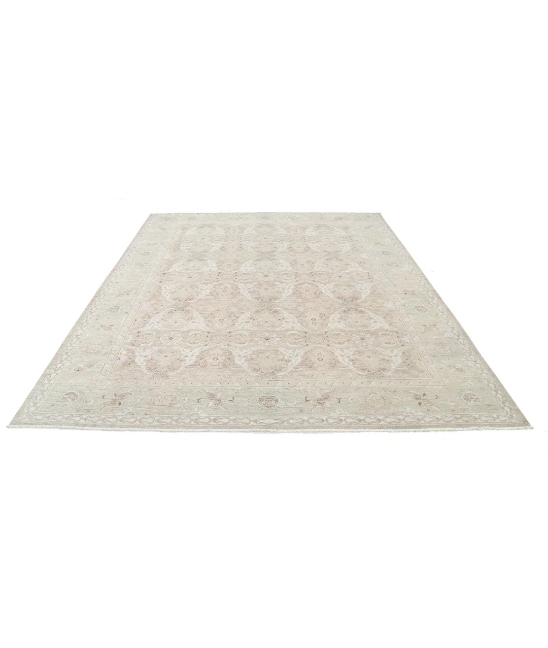 Brown Afghan Tabriz Rug 8' 2" x 10' 2" Hand-Knotted | No. AT99514