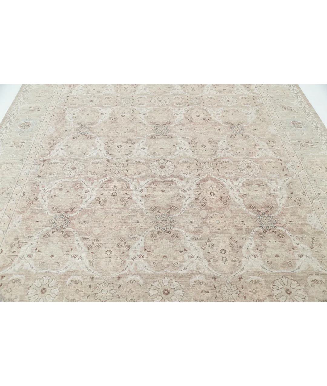 Brown Afghan Tabriz Rug 8' 2" x 10' 2" Hand-Knotted | No. AT99514