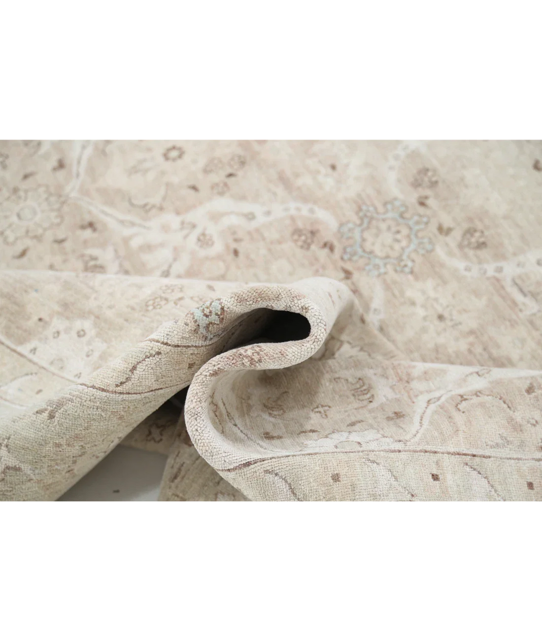 Brown Afghan Tabriz Rug 8' 2" x 10' 2" Hand-Knotted | No. AT99514