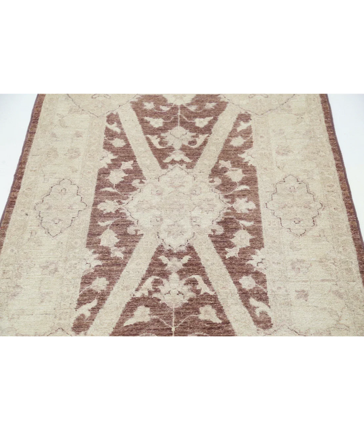 Brown Afghan Serenity Rug 3' 2" x 5' 1" Hand-Knotted | No. AT31422