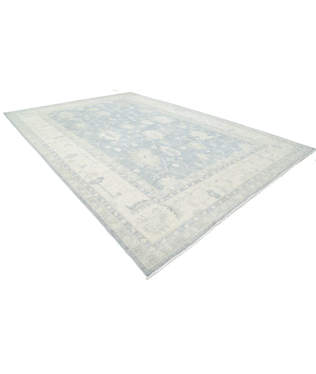 Grey Afghan Oushak Rug 11' 11" x 17' 7" Hand-Knotted | No. AT183932