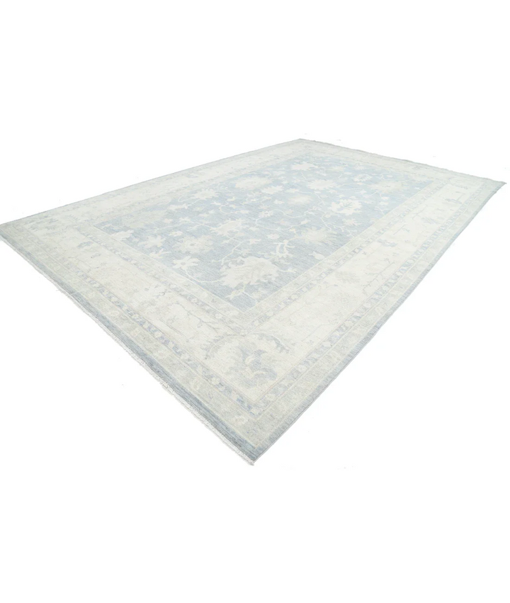 Grey Afghan Oushak Rug 11' 11" x 17' 7" Hand-Knotted | No. AT183932
