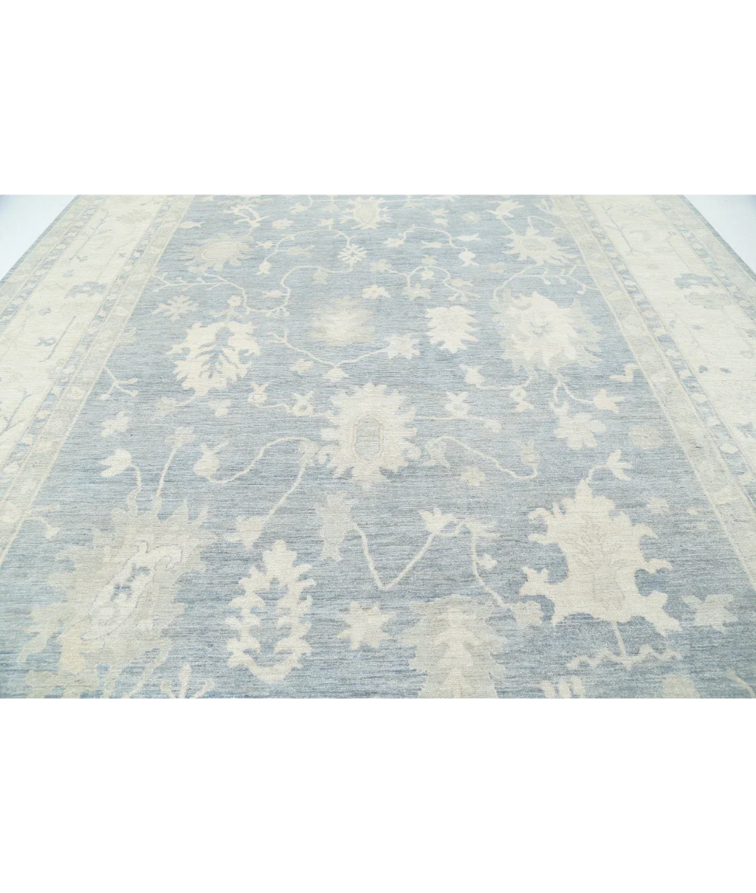 Grey Afghan Oushak Rug 11' 11" x 17' 7" Hand-Knotted | No. AT183932