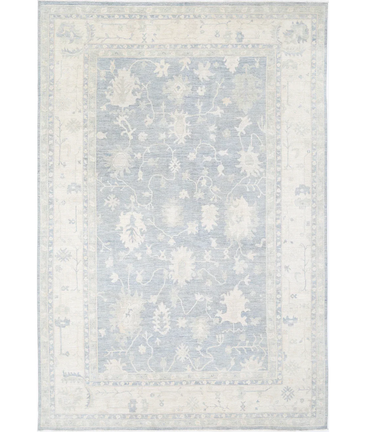 Grey Afghan Oushak Rug 11' 11" x 17' 7" Hand-Knotted | No. AT183932