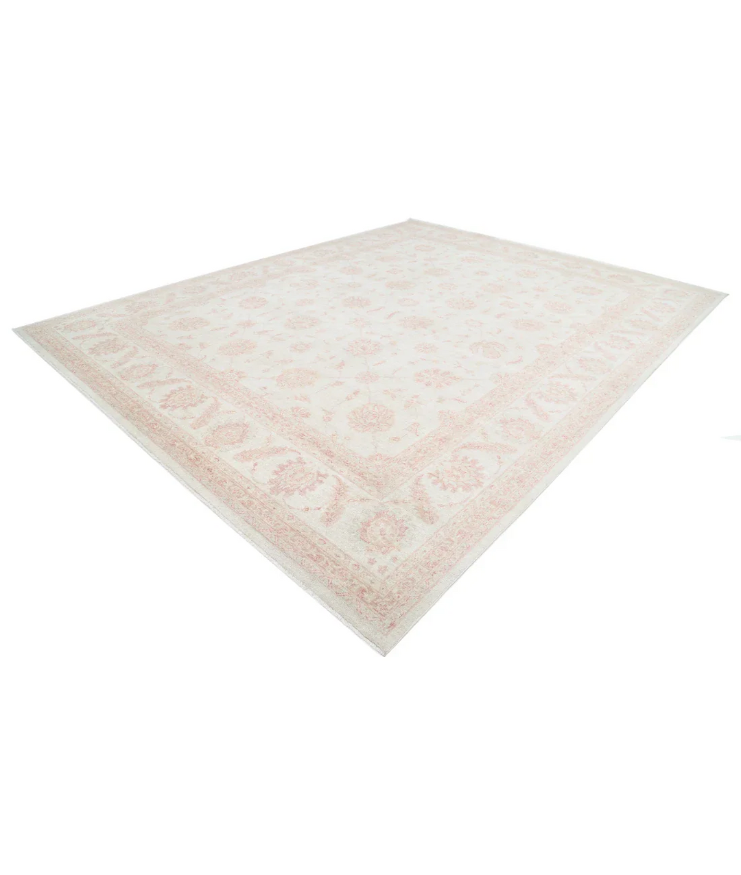 Ivory Afghan Serenity Rug 11' 8" x 14' 6" Hand-Knotted border