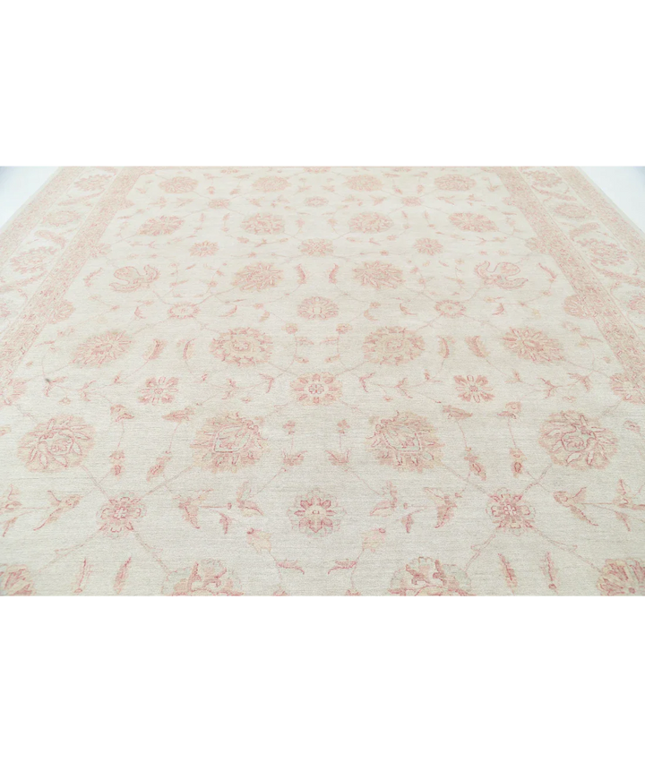 Ivory Afghan Serenity Rug 11' 8" x 14' 6" Hand-Knotted close-up