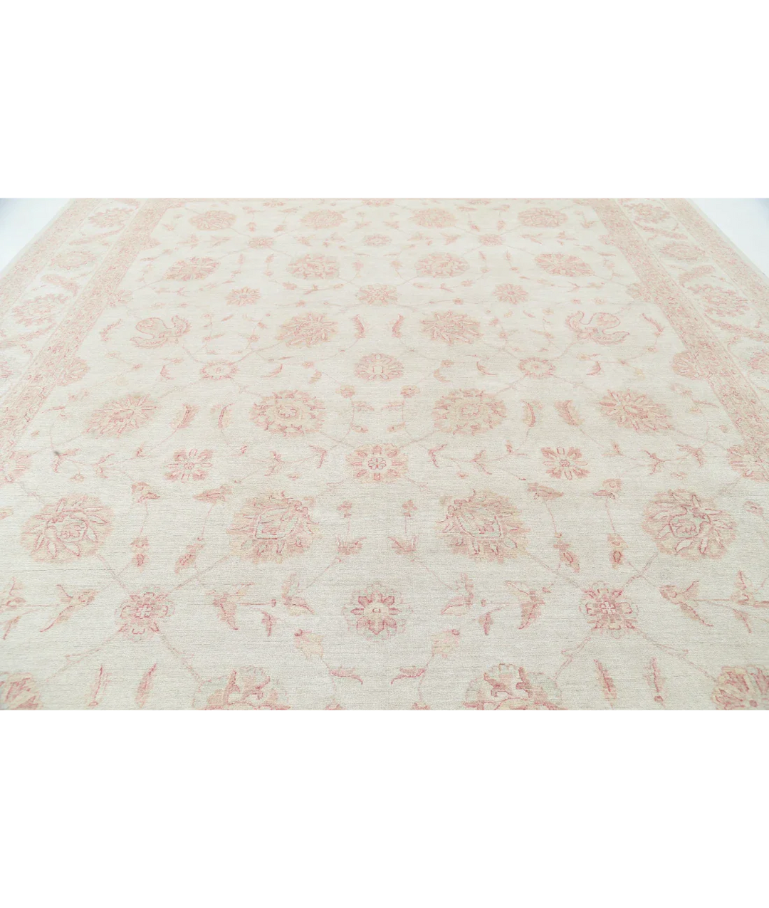 Ivory Afghan Serenity Rug 11' 8" x 14' 6" Hand-Knotted | No. AT976991