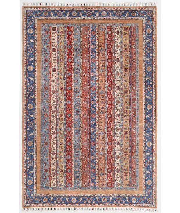 Hand Knotted Shaal Wool Rug 6'  7" x 9'  9" - No. AT41050