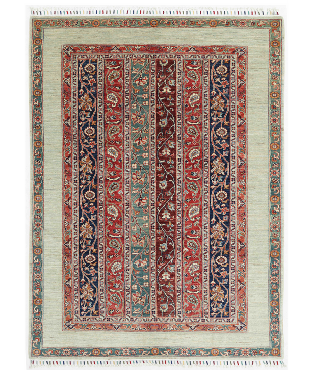 Hand Knotted Shaal Wool Rug 5'  9" x 7'  9" - No. AT79357