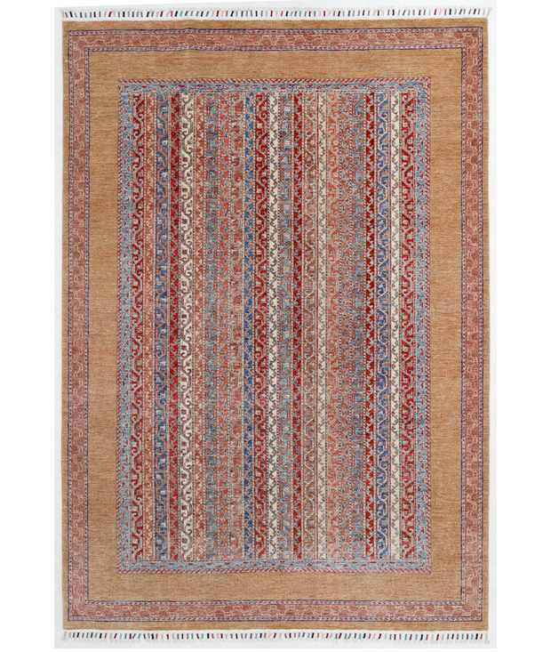 Hand Knotted Shaal Wool Rug 6'  8" x 9'  6" - No. AT68278