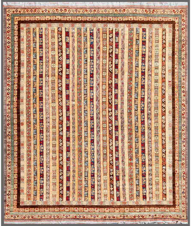 Hand Knotted Shaal Wool Rug 8'  3" x 9'  2" - No. AT47251