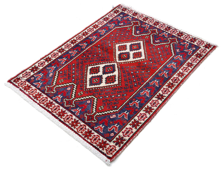 Afghan Shiraz Rug 2' 9" x 3' 9" Hand-Knotted | No. AT83650