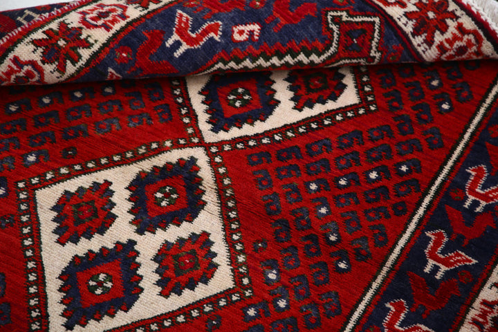 Afghan Shiraz Rug 2' 9" x 3' 9" Hand-Knotted | No. AT83650
