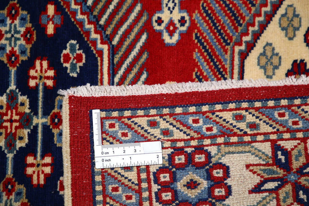 Red Afghan Tribal Rug 3' 3" x 10' 3" Hand-Knotted pattern
