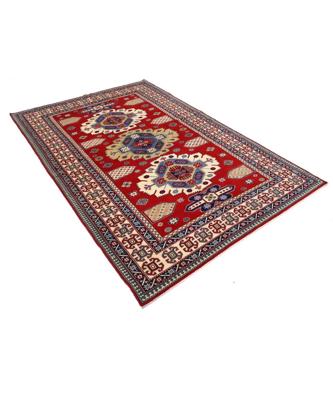 Afghan Tribal Shirvan Rug 5' 3" x 7' 9" Hand-Knotted | No. AT55753