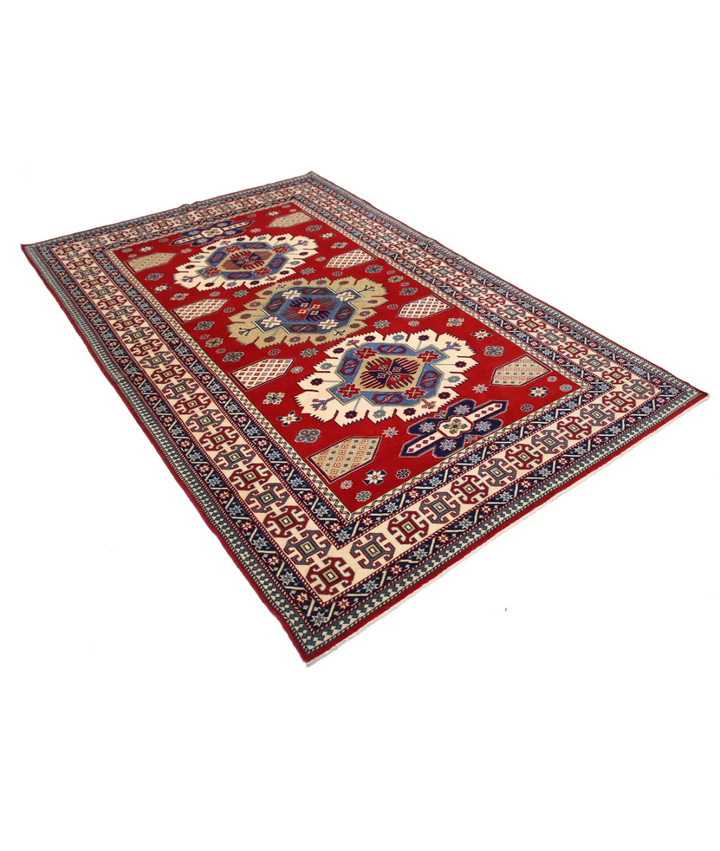 Afghan Tribal Shirvan Rug 5' 3" x 7' 9" Hand-Knotted | No. AT55753