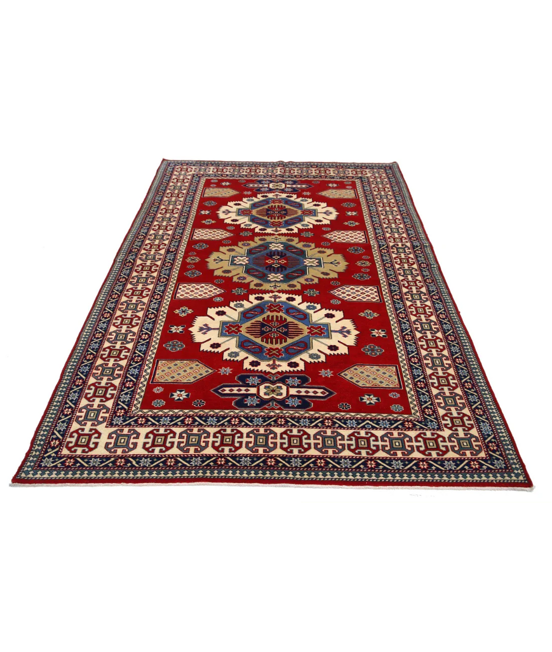 Afghan Tribal Shirvan Rug 5' 3" x 7' 9" Hand-Knotted | No. AT55753