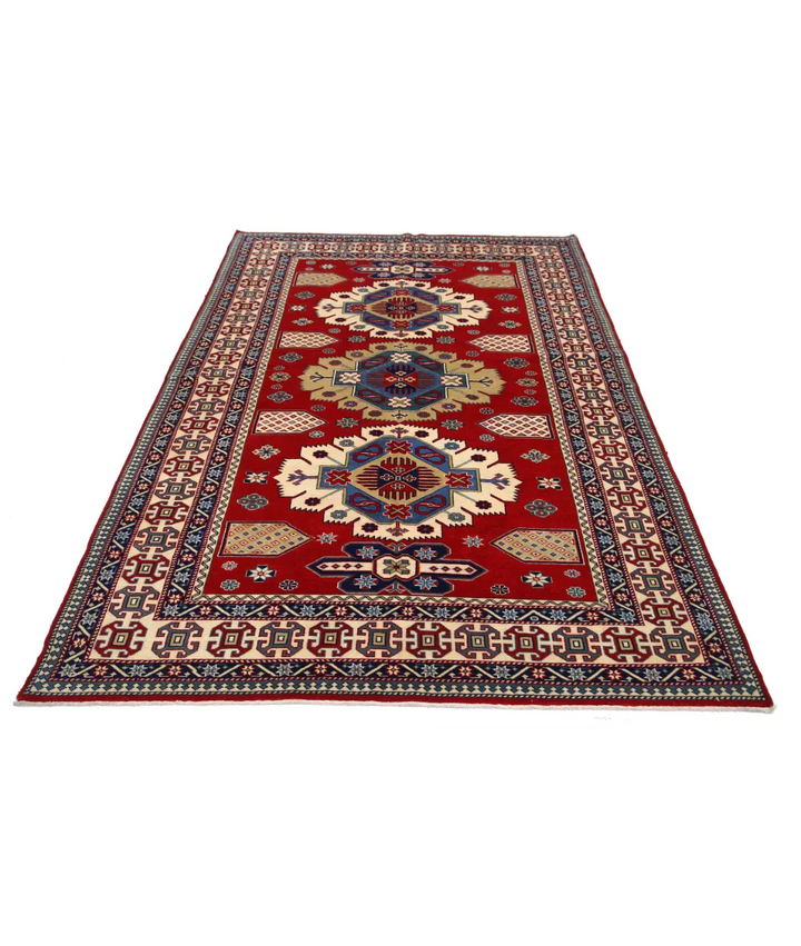 Afghan Tribal Shirvan Rug 5' 3" x 7' 9" Hand-Knotted | No. AT55753