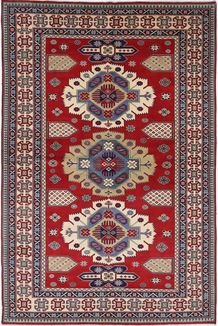 Afghan Tribal Shirvan Rug 5' 3" x 7' 9" Hand-Knotted