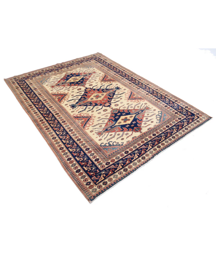 Afghan Tribal Shirvan Rug 5' 3" x 6' 9" Hand-Knotted | No. AT87214