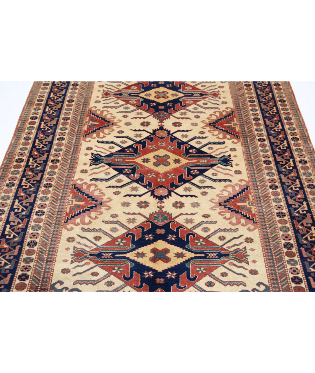 Afghan Tribal Shirvan Rug 5' 3" x 6' 9" Hand-Knotted | No. AT87214