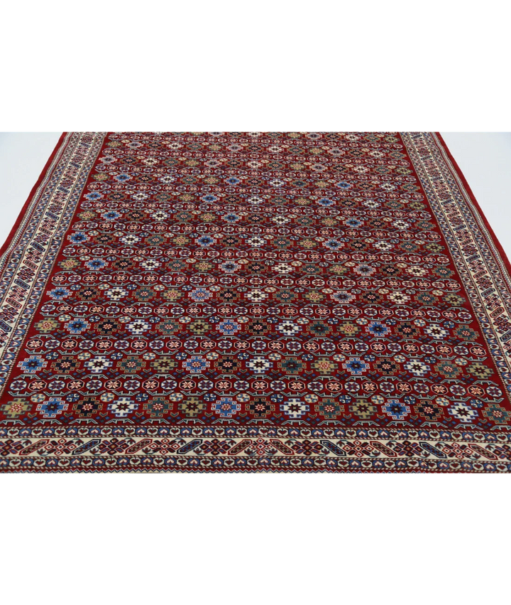 Afghan Tribal Shirvan Rug 7' 5" x 9' 8" Hand-Knotted | No. AT25583