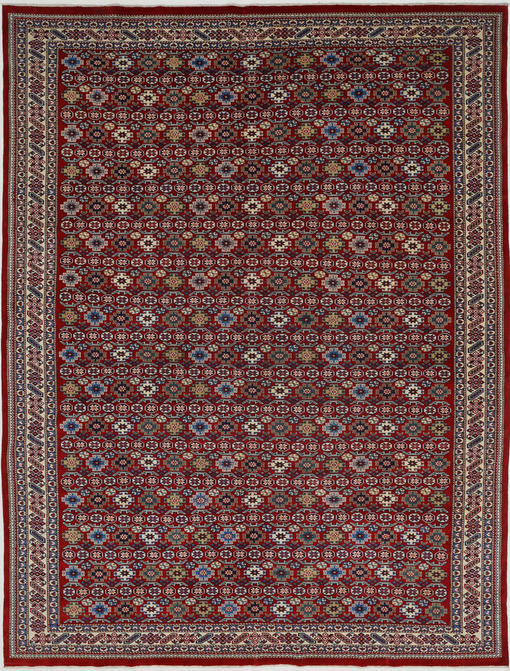 Afghan Tribal Shirvan Rug 7' 5" x 9' 8" Hand-Knotted