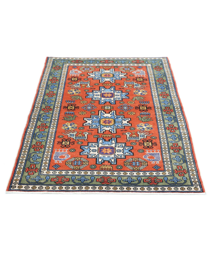 Afghan Shirvan Rug 3' 7" x 5' 0" Hand-Knotted | No. AT13824